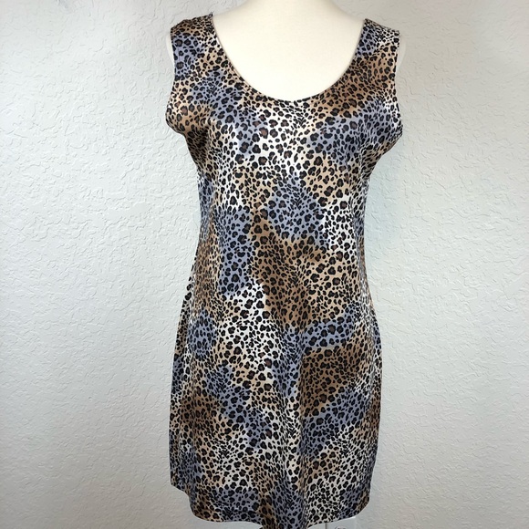 None Dresses & Skirts - Women's Cheetah Print Sleeveless Mini Dress Sz M